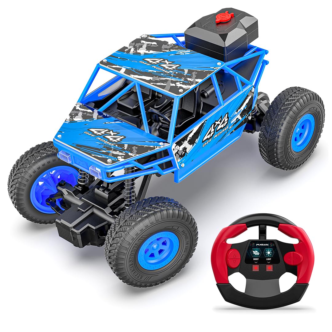 Mirana Duster 2WD Rock Crawler 4x4 | Rechargeable Offroad Monster Truck | High Speed ATV RC Car with Nitro Boost | Remote Control Car Toys for Kids | Made in India (2 Wheel Drive, Green)