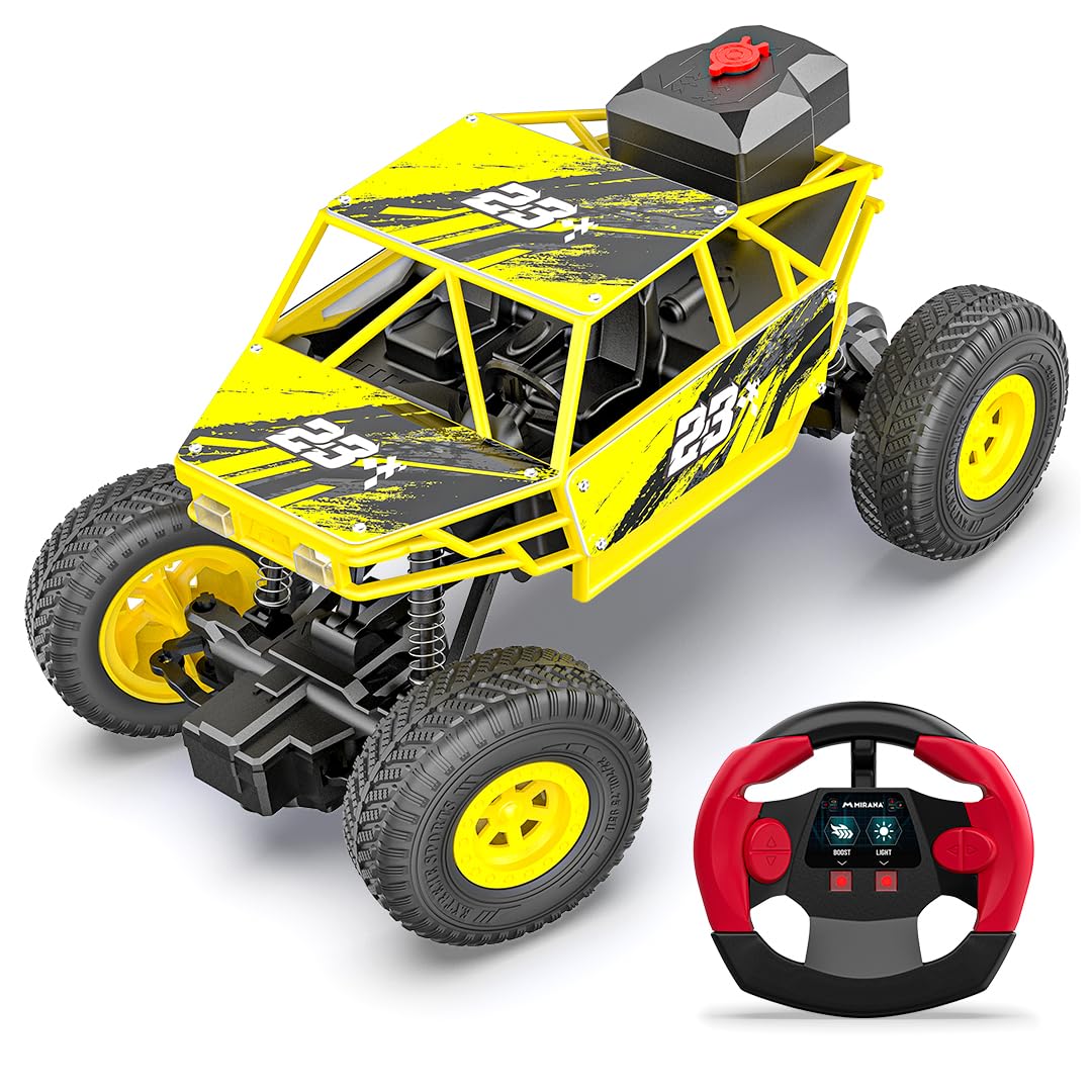 Mirana Duster 2WD Rock Crawler 4x4 | Rechargeable Offroad Monster Truck | High Speed ATV RC Car with Nitro Boost | Remote Control Car Toys for Kids | Made in India (2 Wheel Drive, Green)