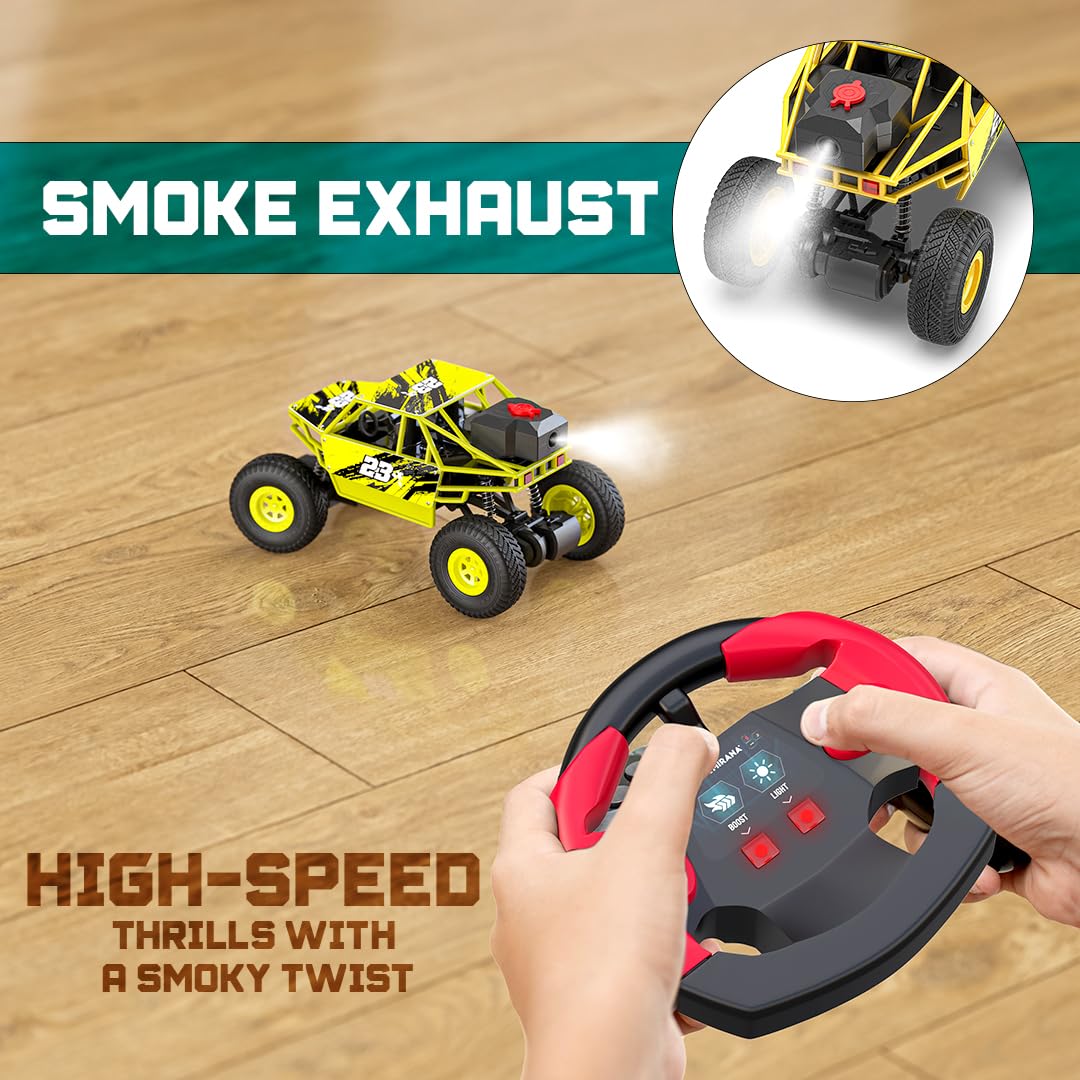 Mirana Duster 2WD Rock Crawler 4x4 | Rechargeable Offroad Monster Truck | High Speed ATV RC Car with Nitro Boost | Remote Control Car Toys for Kids | Made in India (2 Wheel Drive, Green)