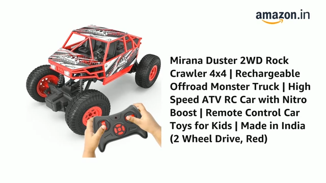 Mirana Duster 2WD Rock Crawler 4x4 | Rechargeable Offroad Monster Truck | High Speed ATV RC Car with Nitro Boost | Remote Control Car Toys for Kids | Made in India (2 Wheel Drive, Green)