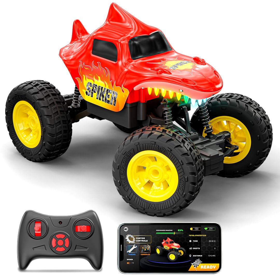 Mirana Spiker 2WD RC Car for Kids | High-Speed ATV Remote & App-Controlled Rock Crawler | USB Rechargeable Offroad Monster Truck with Bluetooth Speakers & RGB Lights | Gift for Boys & Girls