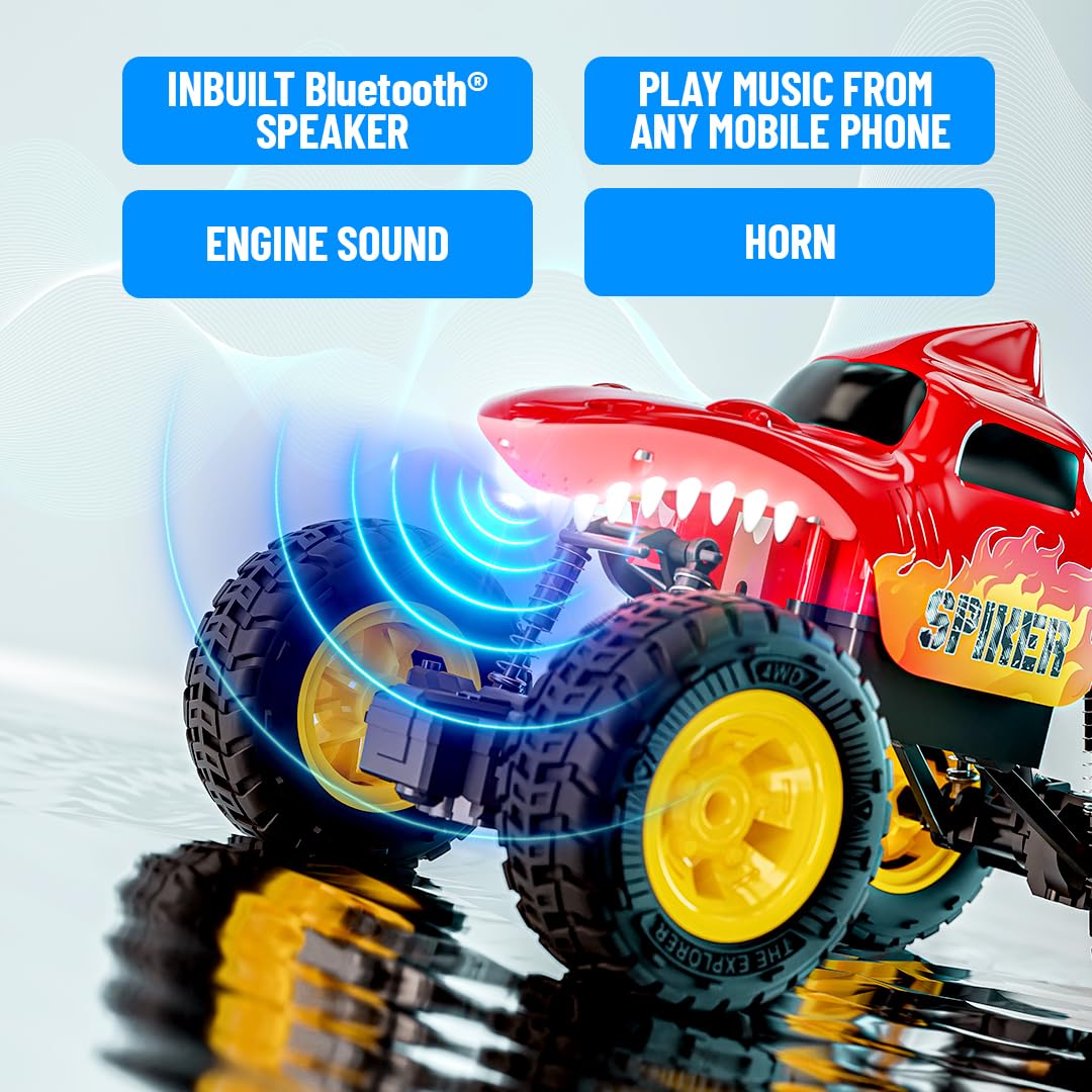 Mirana Spiker 2WD RC Car for Kids | High-Speed ATV Remote & App-Controlled Rock Crawler | USB Rechargeable Offroad Monster Truck with Bluetooth Speakers & RGB Lights | Gift for Boys & Girls
