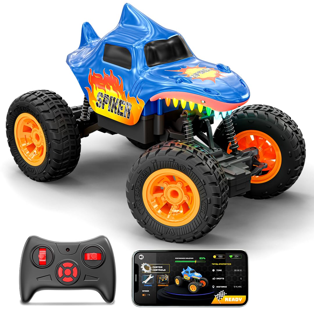 Mirana Spiker 2WD RC Car for Kids | High-Speed ATV Remote & App-Controlled Rock Crawler | USB Rechargeable Offroad Monster Truck with Bluetooth Speakers & RGB Lights | Gift for Boys & Girls