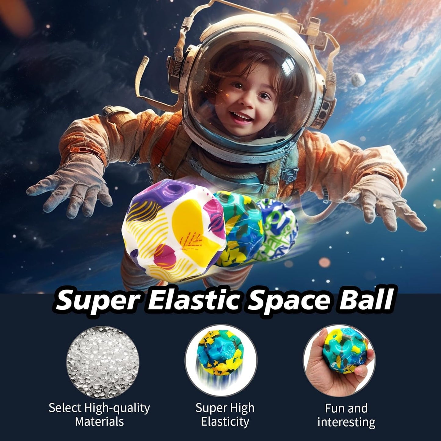 SIRTERIQ Moon Ball,Space Ball,Extreme High Bouncing, Super High Bouncing Space, Children's Sensory, Athlete Training