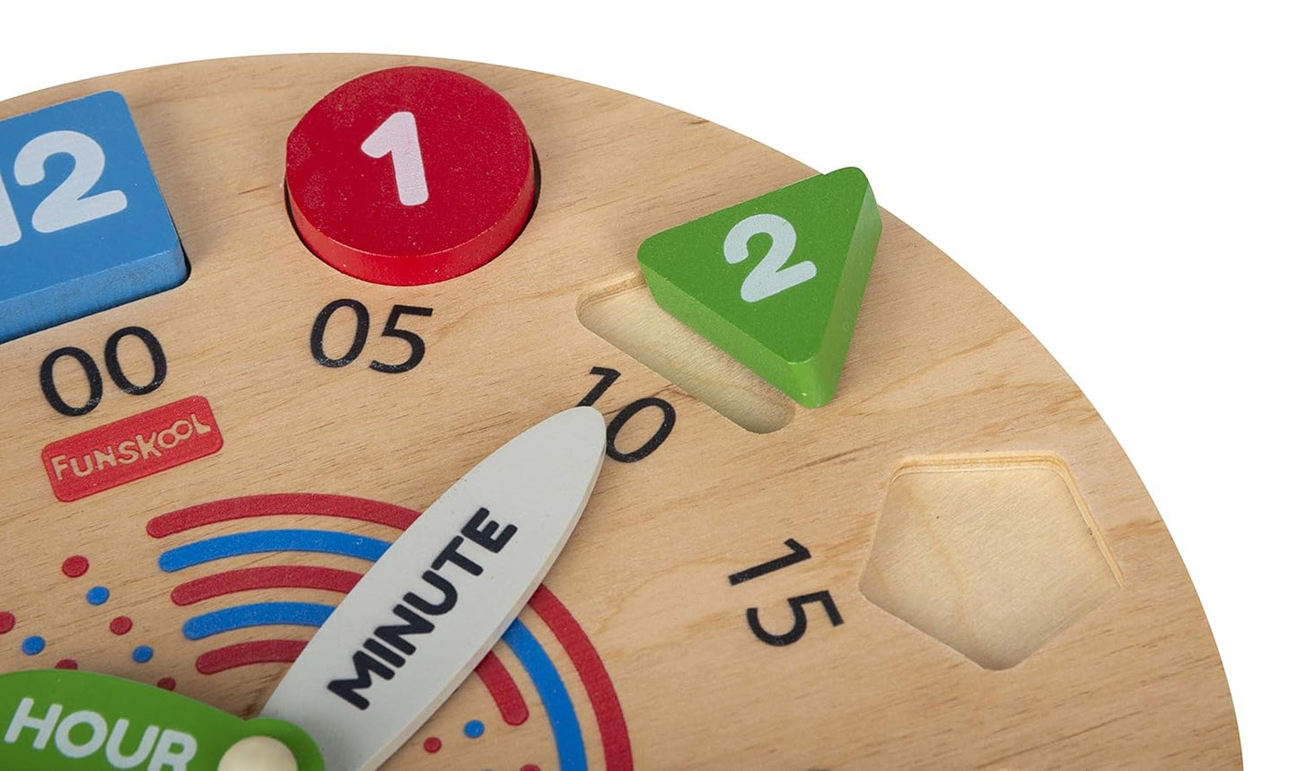 Giggles - My Clock, Shape Sorting Clock Puzzle, Teaches Time, Shapes and Numbers Preschool Toys (3 Years & Above, Multicolour)