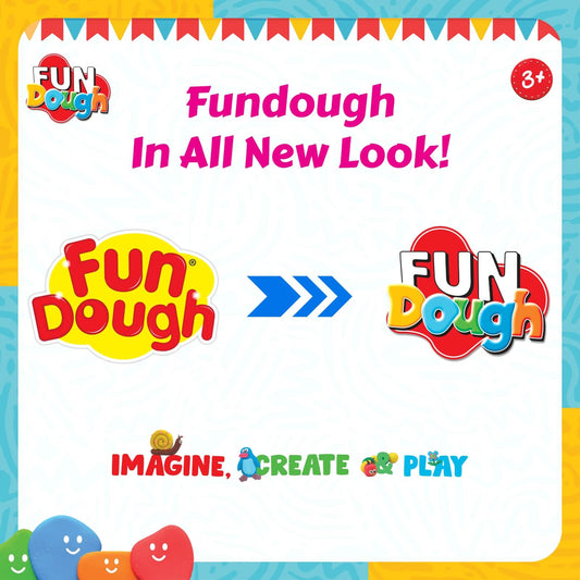 Funskool-Fundough Playset Numbers Letters N Fun, Ten tubs of Dough, an exciting and informative 35 Piece playset, Multicolour, Dough, Toy, Shaping, Sculpting, 3 Years
