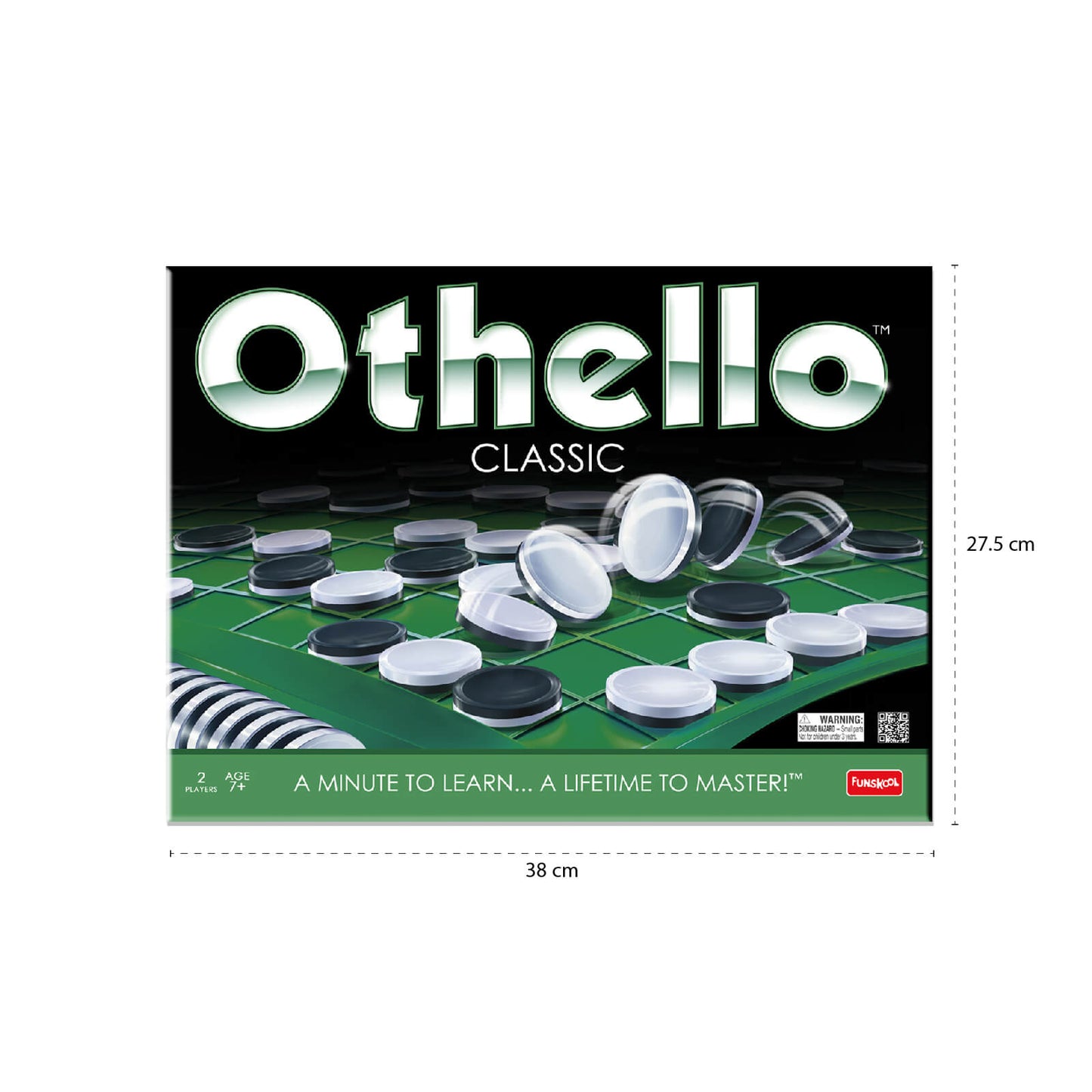 Funskool Othello Classic, Strategy Game, Board Game for Kids, Adults, Families, Educational, Fun, 2 Players, Family Fun, Learning Activity Toy for Childrens, Gift Set for Kid, Ages 7+ Years