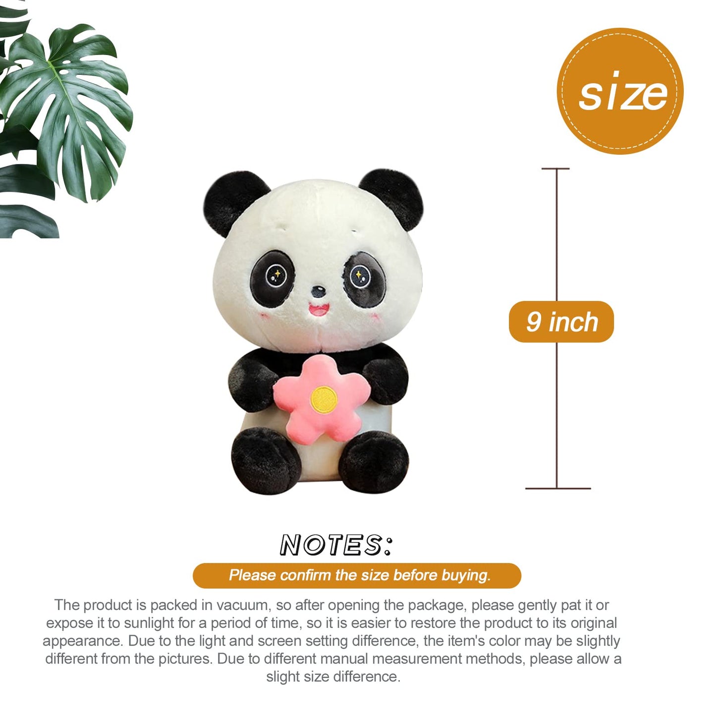 Panda Stuffed Animal Plush,Cute Panda Plush Toy Stuffed Pillow Gift for Kids 9"