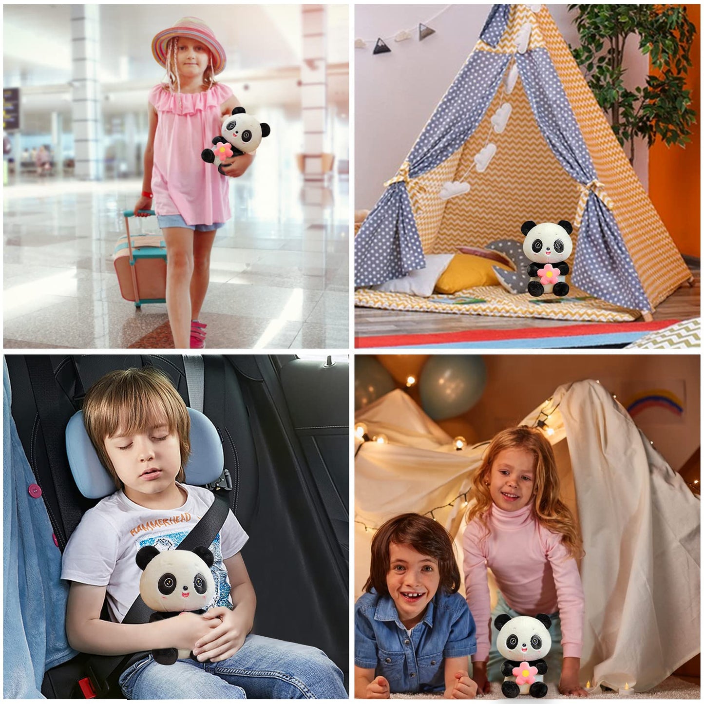 Panda Stuffed Animal Plush,Cute Panda Plush Toy Stuffed Pillow Gift for Kids 9"
