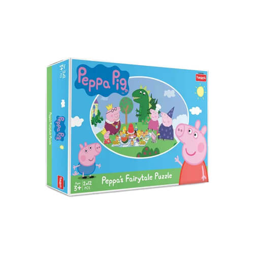 Funskool-Peppa Pig Fairy Tale 2In1,Educational,2x12 Pieces,Puzzle,for 3 Year Old Kids and Above,Toy