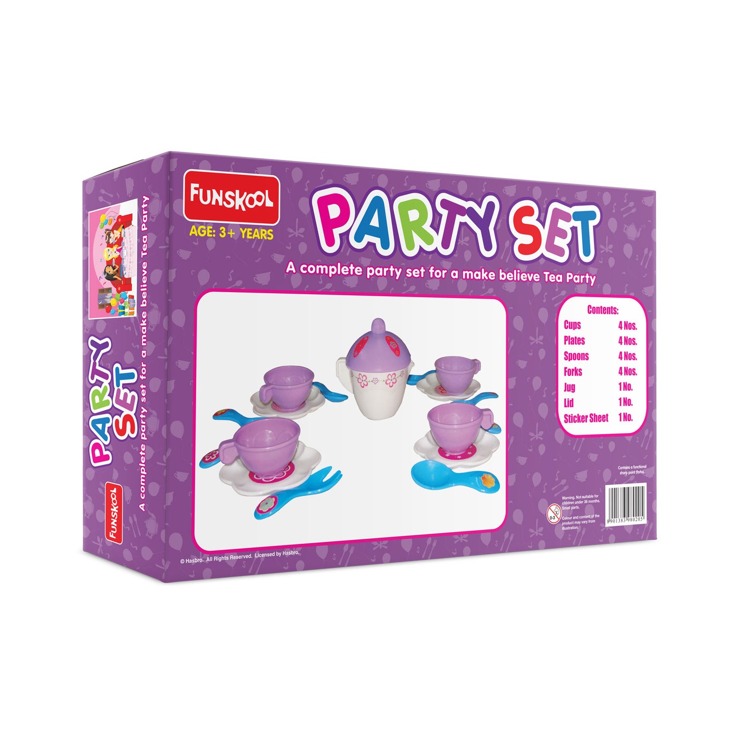 Funskool Giggles, Party Set, Colourful Pretend and Play Tea set, Language and Social skills,Role Play, 3 Years & above, Preschool toys