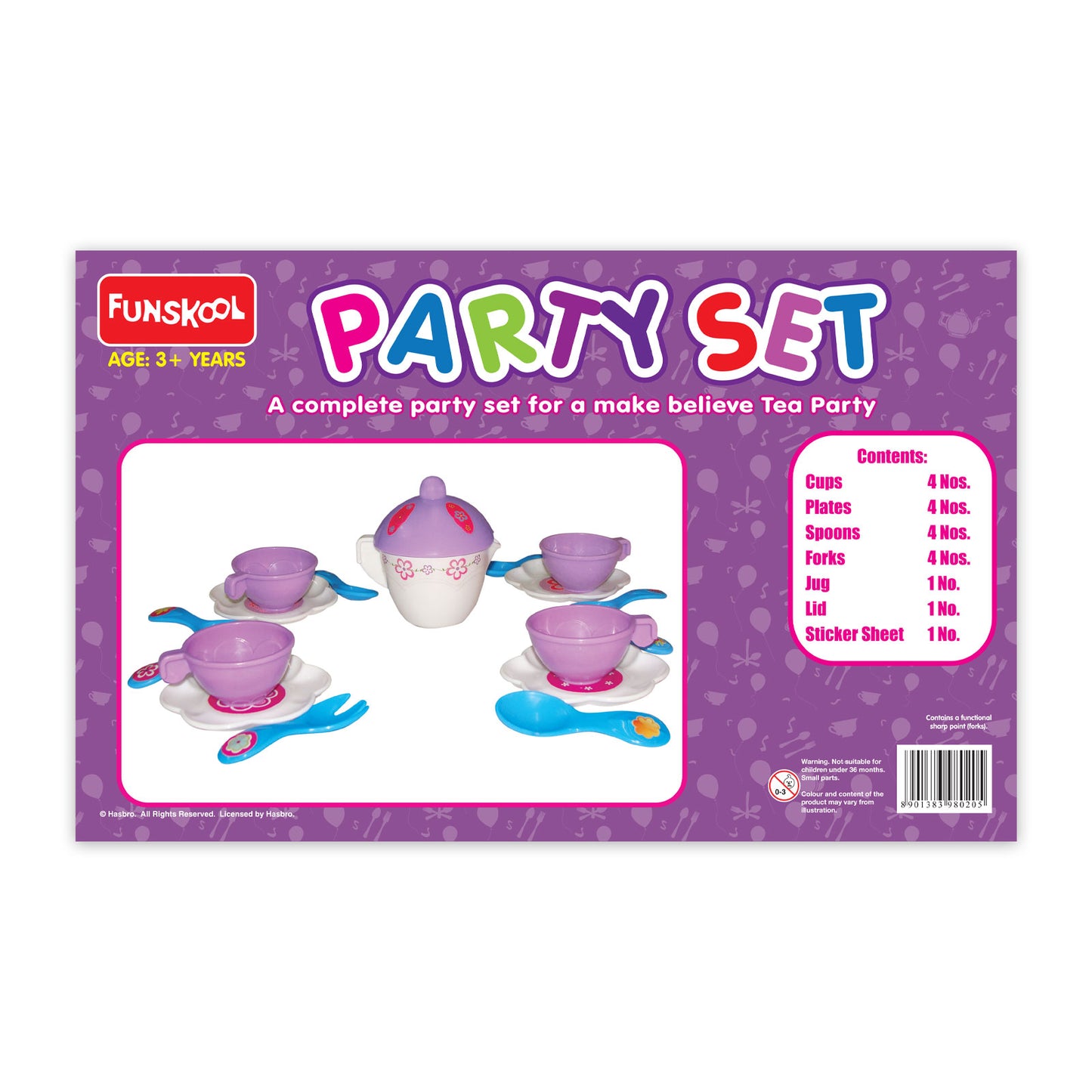 Funskool Giggles, Party Set, Colourful Pretend and Play Tea set, Language and Social skills,Role Play, 3 Years & above, Preschool toys