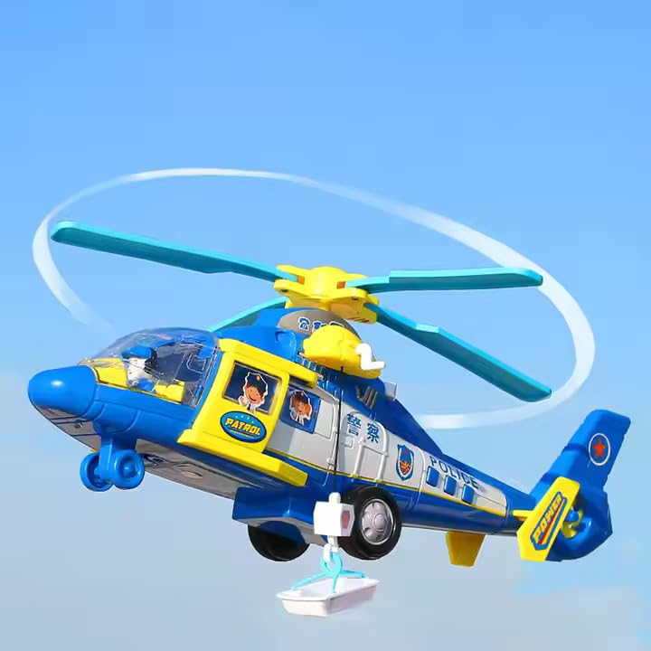 TOY STATION Friction Toy Big Size Toy for Kids with Pull and Push Function (Helicopter), Multicolor