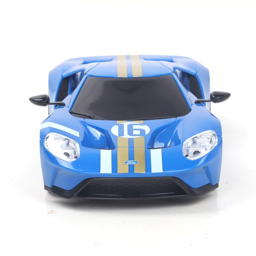 Vinie Remote Control Car for Boys, RC Cars Ford GT Heritage Edition, 1:24 Scale Officially Licensed Kids Toys, Race Car with Cool Led Lights, 4 5 6 7 8 9 10 11 12 Year Old Boy Birthday Gift (Blue)
