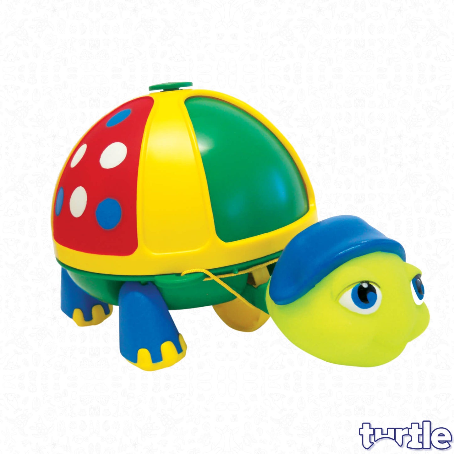 Funskool Giggles - Roly Poly Turtle , Pull along toy, Encourages walking, Rattling sound,Multicolour, 12 months & above, Infant and Preschool Toys