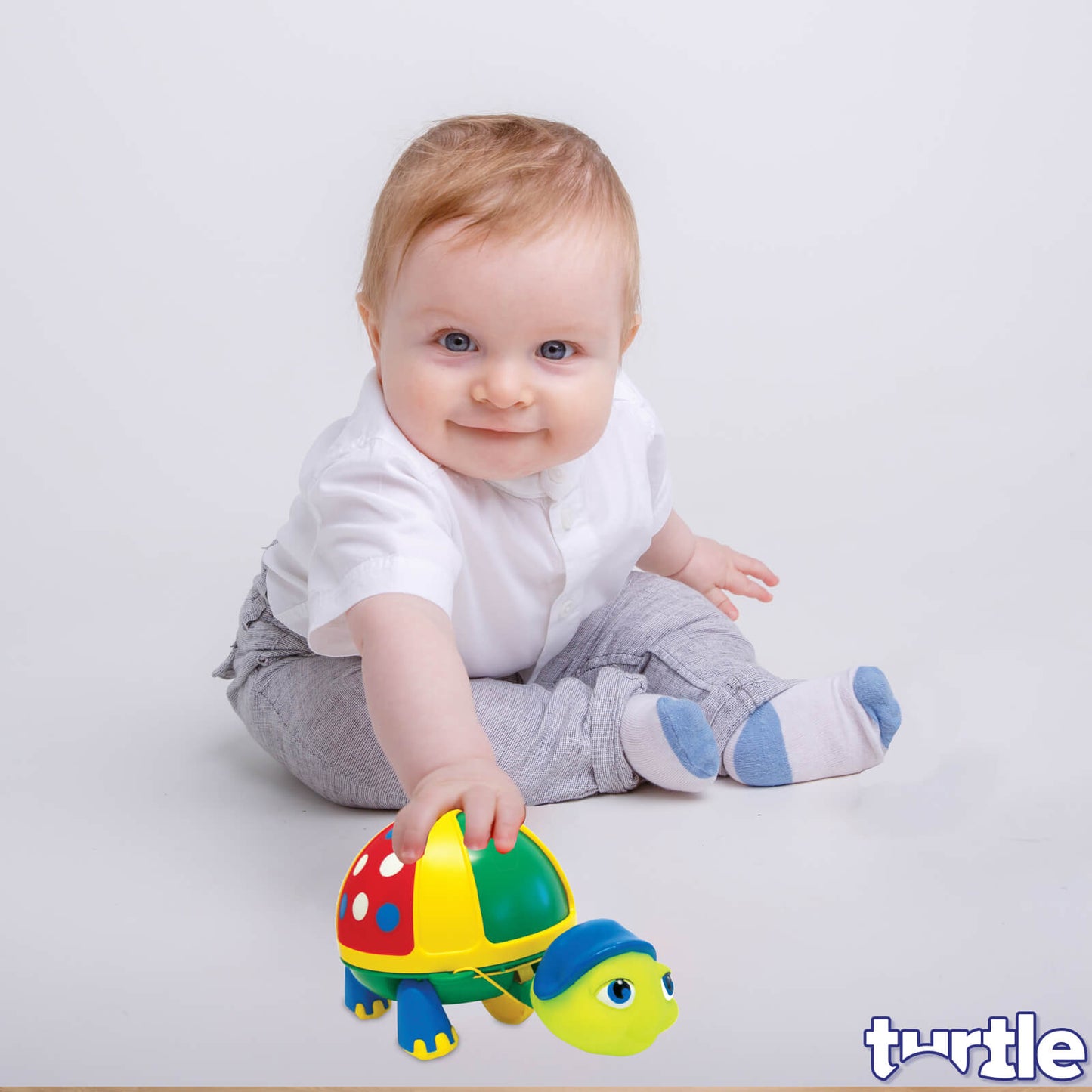 Funskool Giggles - Roly Poly Turtle , Pull along toy, Encourages walking, Rattling sound,Multicolour, 12 months & above, Infant and Preschool Toys