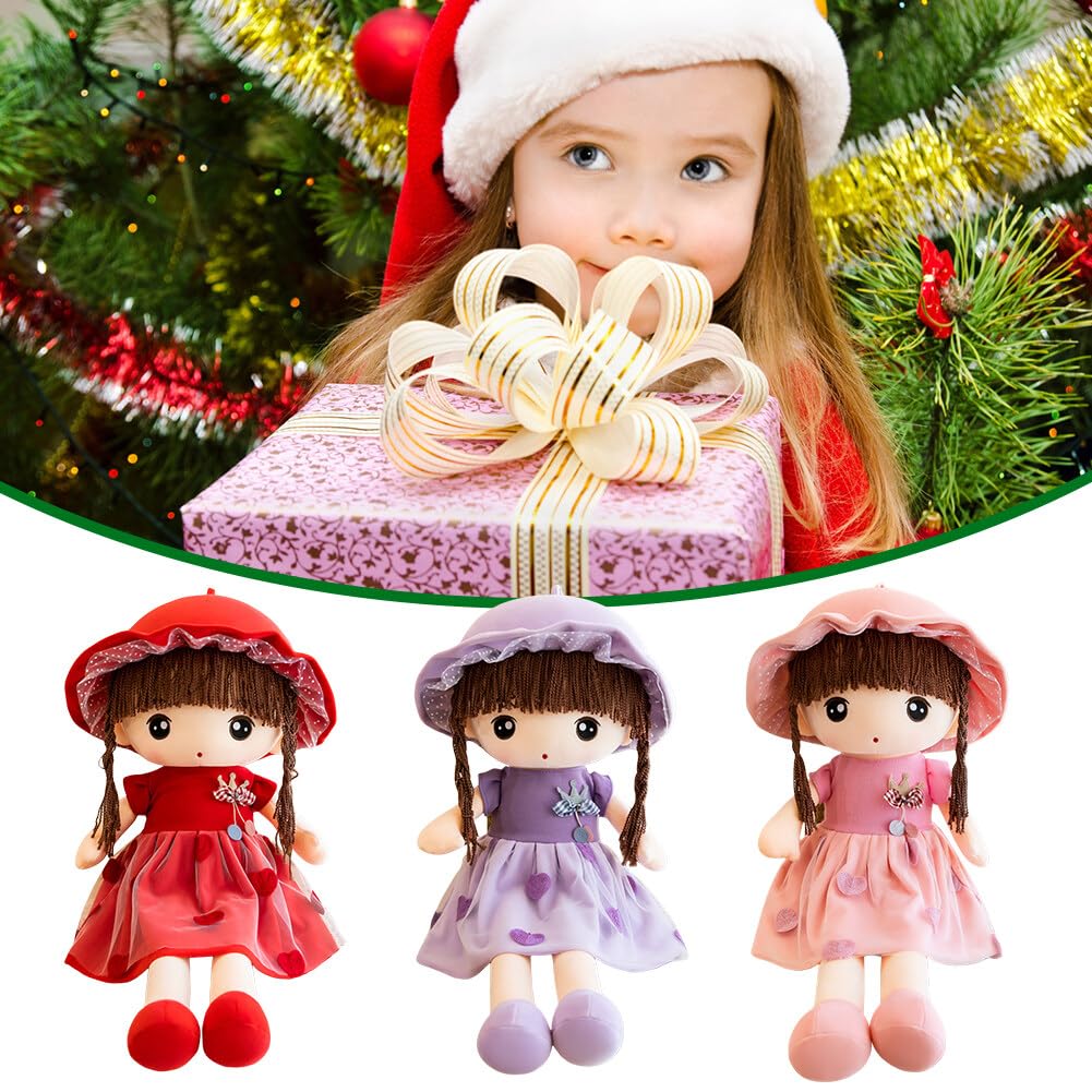 Tickles Princess Doll with Hat Soft Stuffed Plush Toy for Kids Girls Birthday Gift (Color: Purple Size: 45 cm)