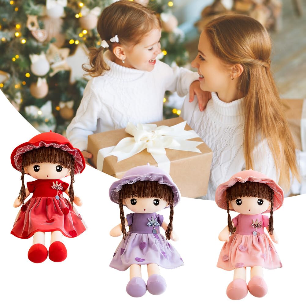 Tickles Princess Doll with Hat Soft Stuffed Plush Toy for Kids Girls Birthday Gift (Color: Purple Size: 45 cm)