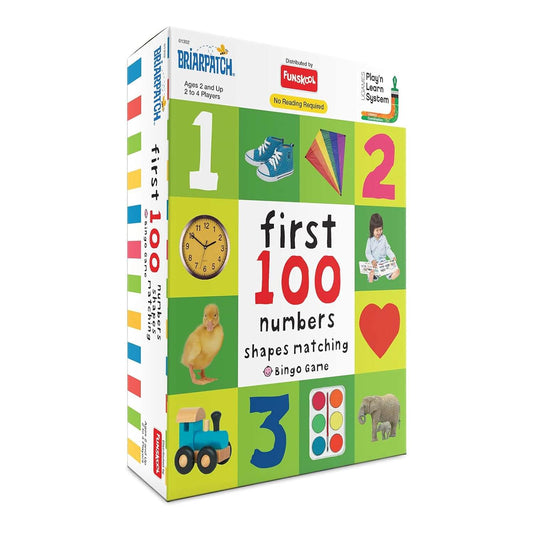 Funskool Games - First 100 Numbers Shapes Matching Bingo Game, University Games, Educational Game for Kids, 2 to 4 Players, 2 Years & Above, White