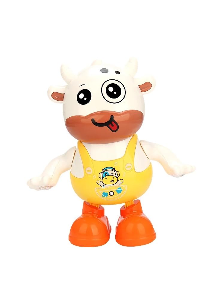 1Pcs Musical Dancing Cattle Doll Activity Play Center Toy Walking and Hand Swing with Flashing Lights and Action Toys for Kids Best Birthday/Festive Gifts for Boys & Girls