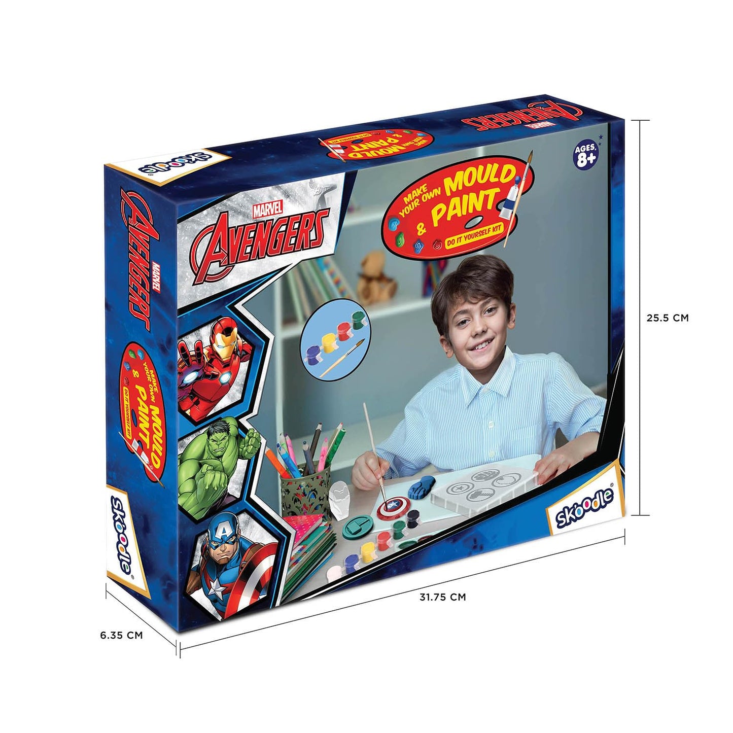 Skoodle Avengers Creative Kids Art and Craft Kit - Fridge Magnet Making DIY Toy for Ages 8 Years & Above, Fun Kids Activity - Includes Moulds and Paints for Endless Crafting Adventures