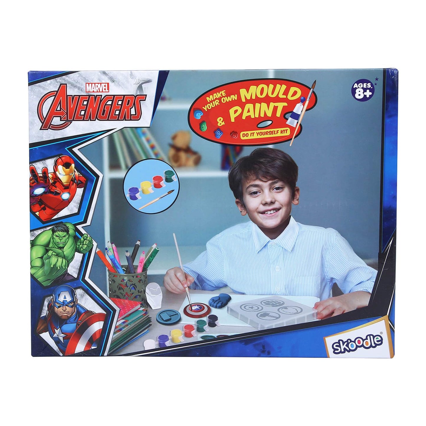 Skoodle Avengers Creative Kids Art and Craft Kit - Fridge Magnet Making DIY Toy for Ages 8 Years & Above, Fun Kids Activity - Includes Moulds and Paints for Endless Crafting Adventures