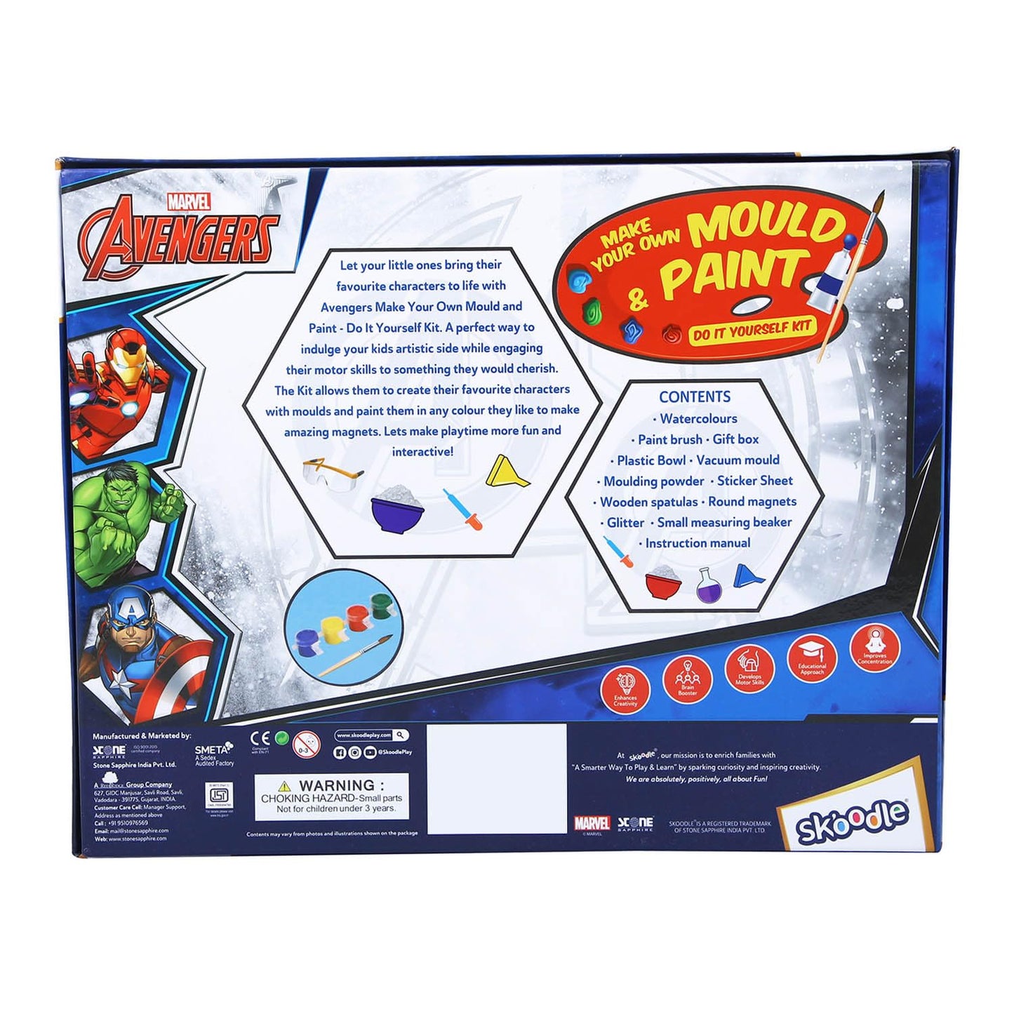 Skoodle Avengers Creative Kids Art and Craft Kit - Fridge Magnet Making DIY Toy for Ages 8 Years & Above, Fun Kids Activity - Includes Moulds and Paints for Endless Crafting Adventures