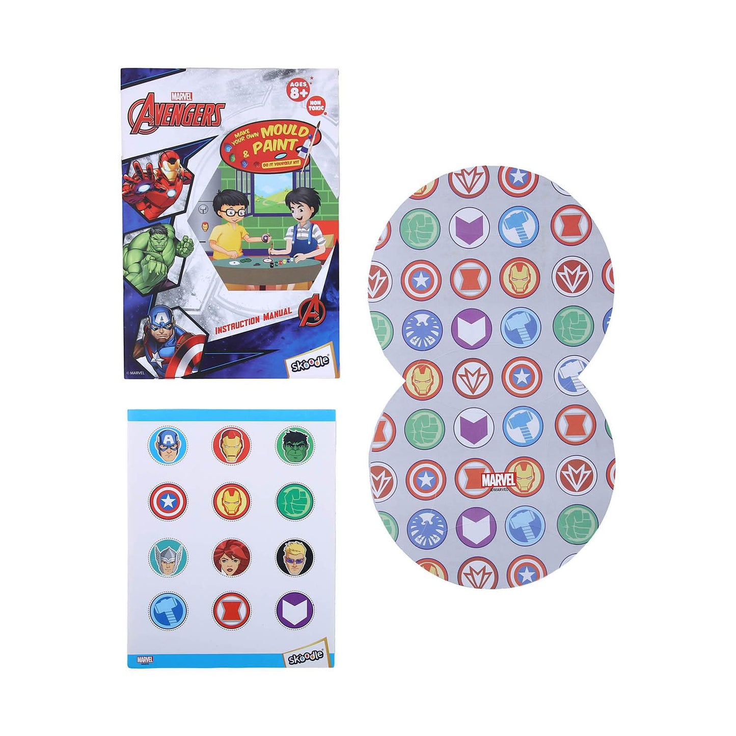 Skoodle Avengers Creative Kids Art and Craft Kit - Fridge Magnet Making DIY Toy for Ages 8 Years & Above, Fun Kids Activity - Includes Moulds and Paints for Endless Crafting Adventures