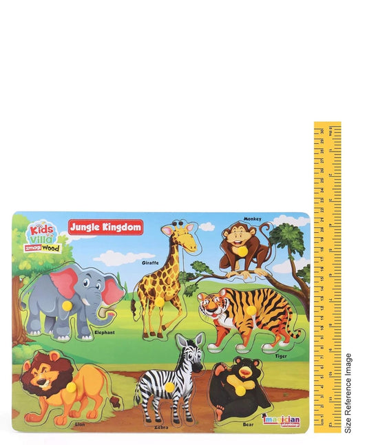 Kids Villa Wooden Peg N Shape Puzzle, Jungle Kingdom