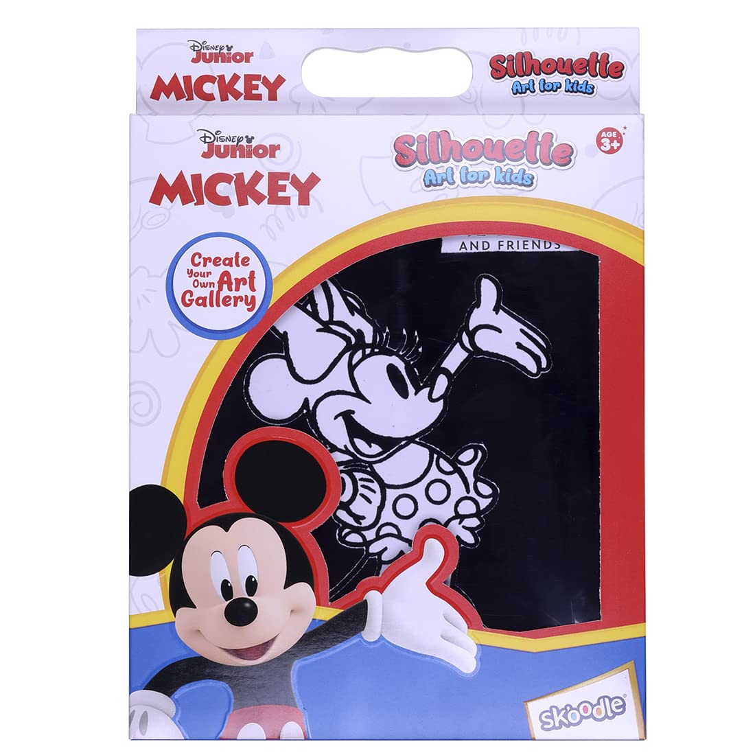 Disney Junior Mickey Silhouette Art with Strings, Colouring Charts with Sketch Pens, Set of Sketch Pens, Birthday Gift for 3+