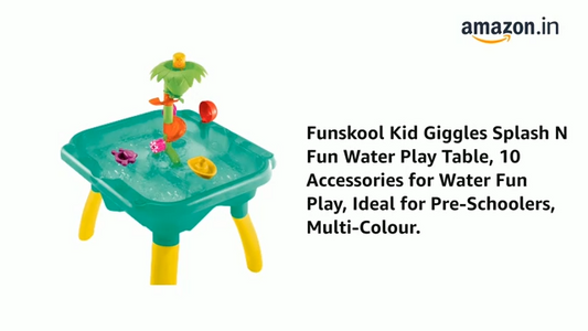 Funskool Kid Giggles Splash N Fun Water Play Table, 10 Accessories for Water Fun Play, Ideal for Pre-Schoolers, Multi-Colour.