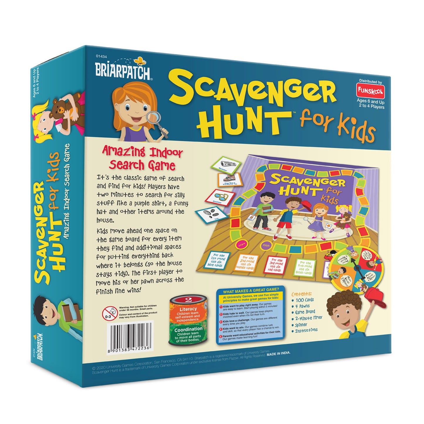 Funskool Scavenger Hunt, Strategy Game, Board Game for Kids, Adults, Families, Educational, Fun, 2 to 4 Players, Family Fun, Learning Activity Toy for Childrens, Gift Set for Kid, Ages 6+ Years