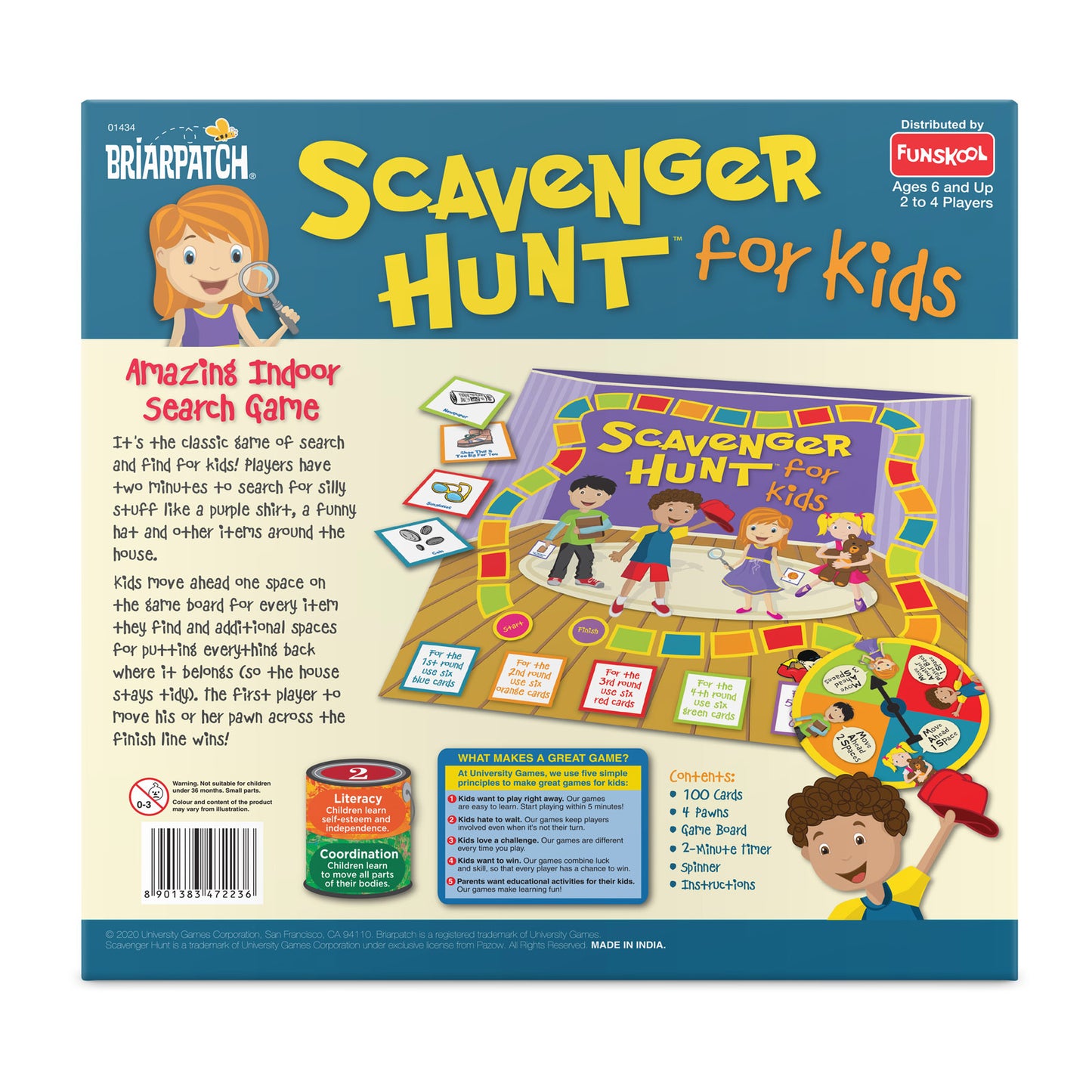 Funskool Scavenger Hunt, Strategy Game, Board Game for Kids, Adults, Families, Educational, Fun, 2 to 4 Players, Family Fun, Learning Activity Toy for Childrens, Gift Set for Kid, Ages 6+ Years