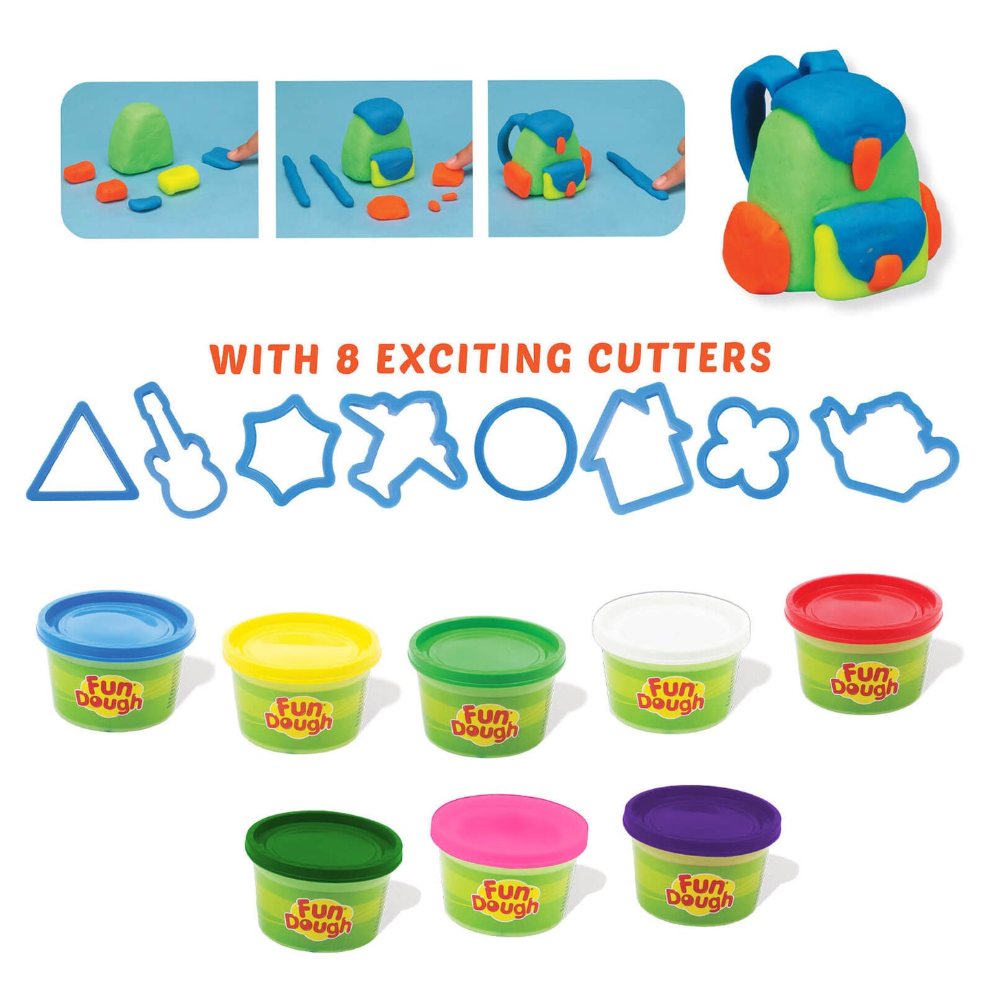 Funskool Fundough Playset School Bus, A for Children, Multicolour, Dough, Toy, Shaping, Sculpting, 3 Years