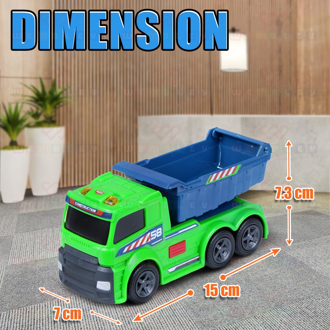 Dickie Garbage Truck Car Toy for Kids Dump Construction Vehicle Playset Realistic Design with Sound & Lights Interactive Role Play Toys Enhances Motor Skills for 3 4 5 6+