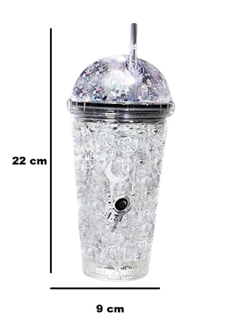 Space Theme Sipper, Astronaut Water Bottle Sipper//Astronaut Pen and Space Theme Pencil // Acrylic Sipper with Straw // Stylish Space Design Tumbler,Ice Look Astroanut Sipper (Pack of 3)