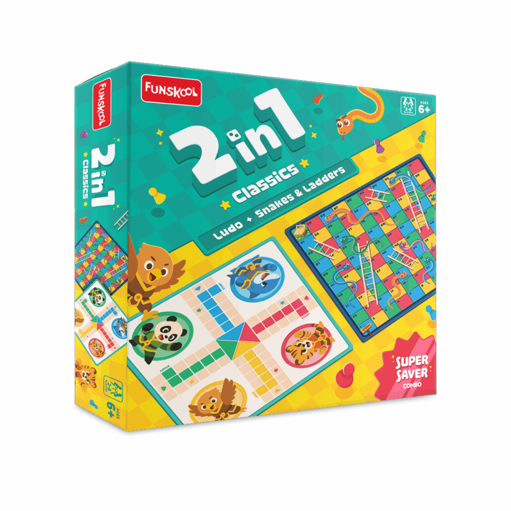 Funskool Snake & Ladders, Strategy Game, Board Game for Kids, Adults, Families, Educational, Fun, 2 to 4 Players, Family Fun, Learning Activity Toy for Childrens, Gift Set for Kid, Ages 5+ Years