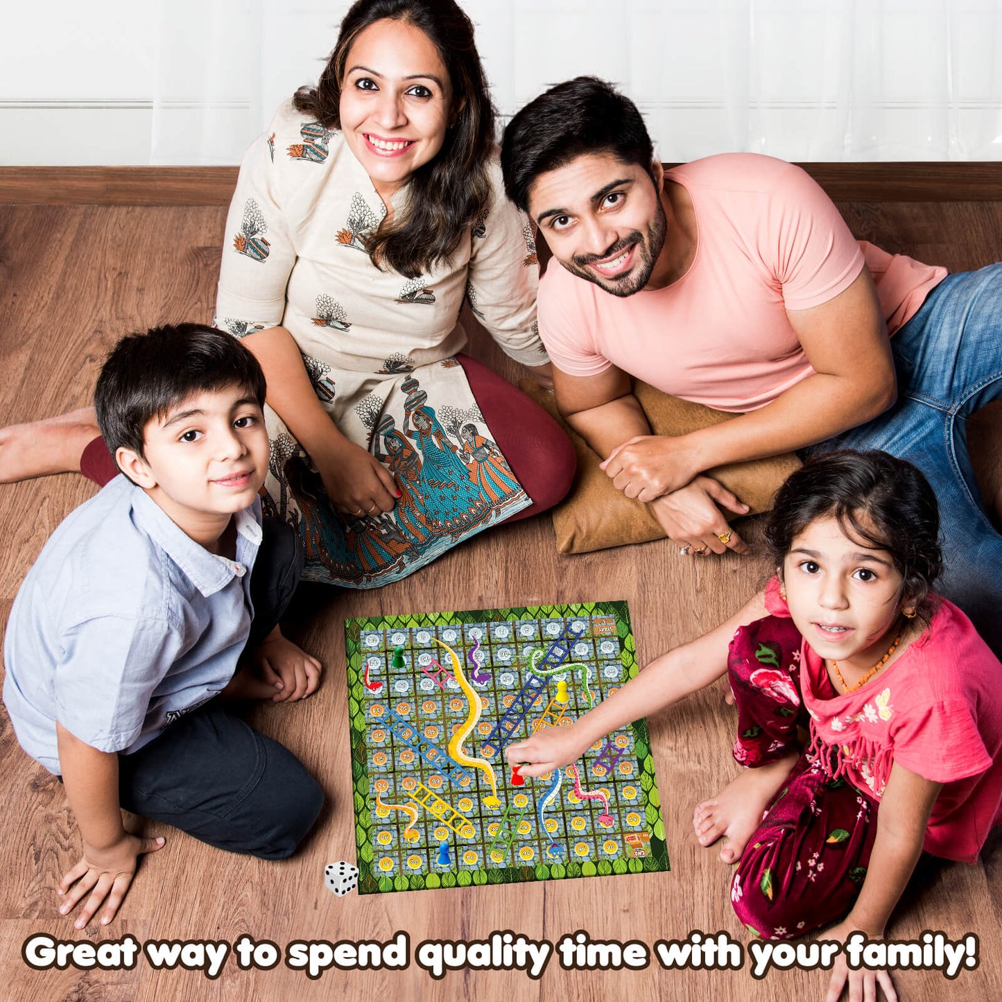 Funskool Snake & Ladders, Strategy Game, Board Game for Kids, Adults, Families, Educational, Fun, 2 to 4 Players, Family Fun, Learning Activity Toy for Childrens, Gift Set for Kid, Ages 5+ Years