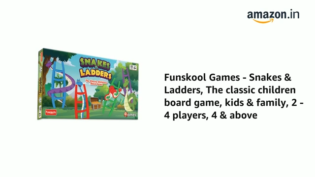 Funskool Snake & Ladders, Strategy Game, Board Game for Kids, Adults, Families, Educational, Fun, 2 to 4 Players, Family Fun, Learning Activity Toy for Childrens, Gift Set for Kid, Ages 5+ Years