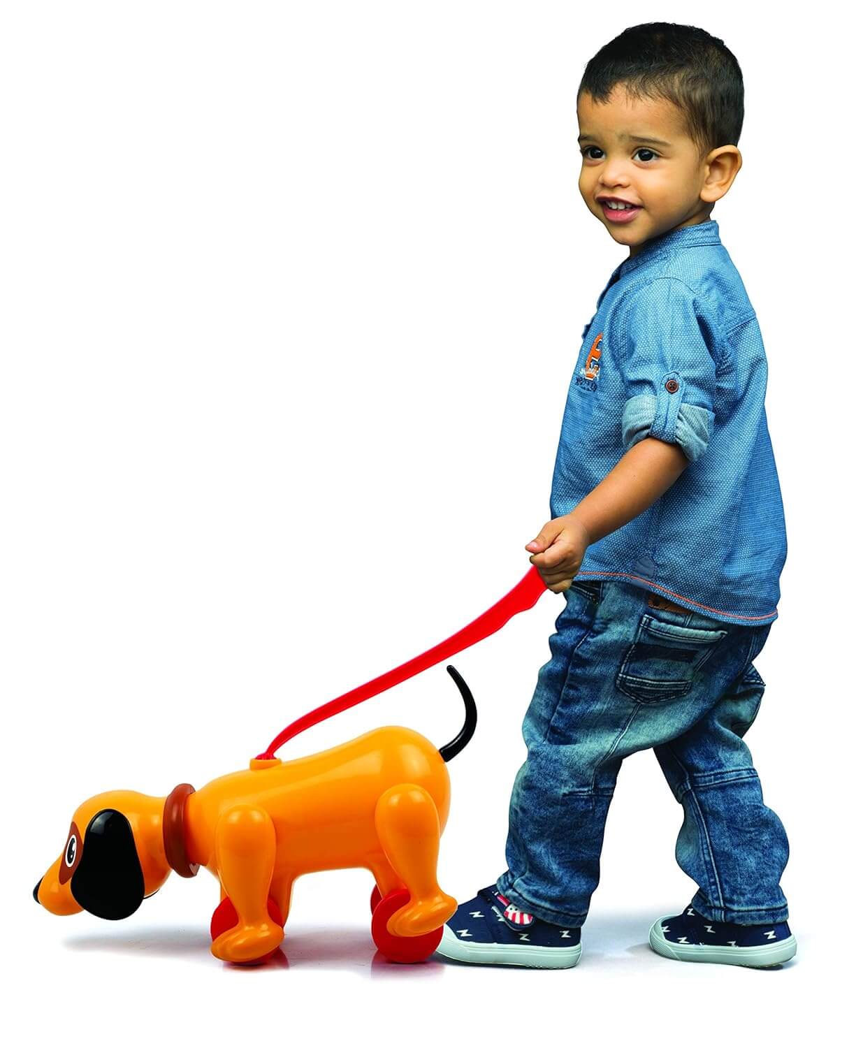Funskool Giggles - Sniffy The Dog , Pull along toy , Head bobs,Tail wags,Encourages Walking , Toy for 1 year old, Infant and Preschool Toys, 12 months & above