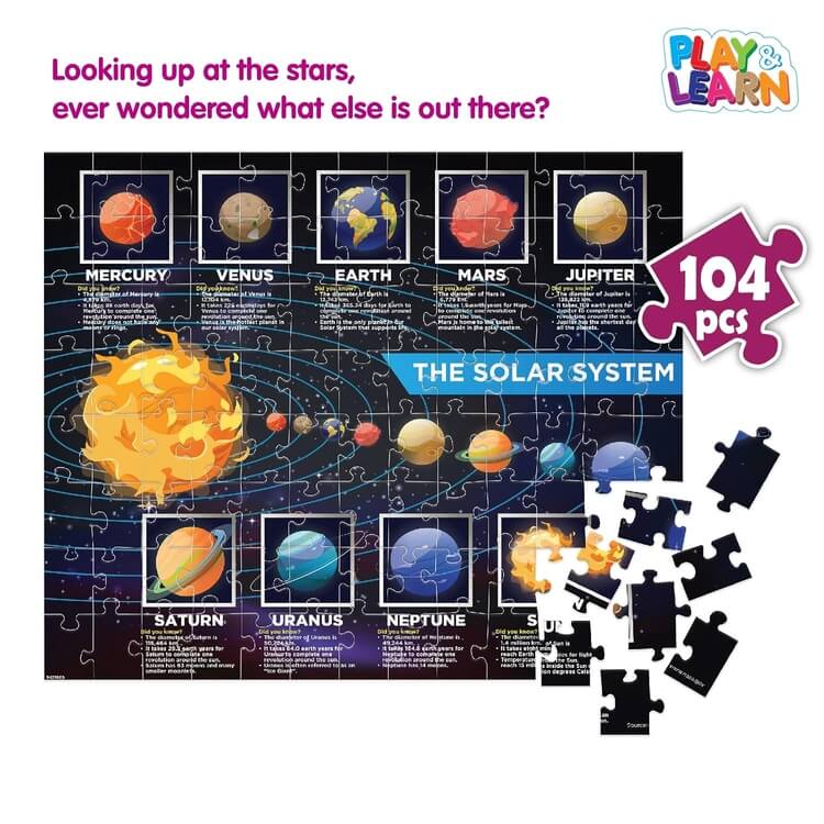 Frank Solar System Outer Space Puzzles for Kids for Age 6, 7, 8, 9 | Fun & Challenging Educational Toys | Brain Booster Solar System Puzzle Games for Focus & Memory | Gifts for Boys & Girls