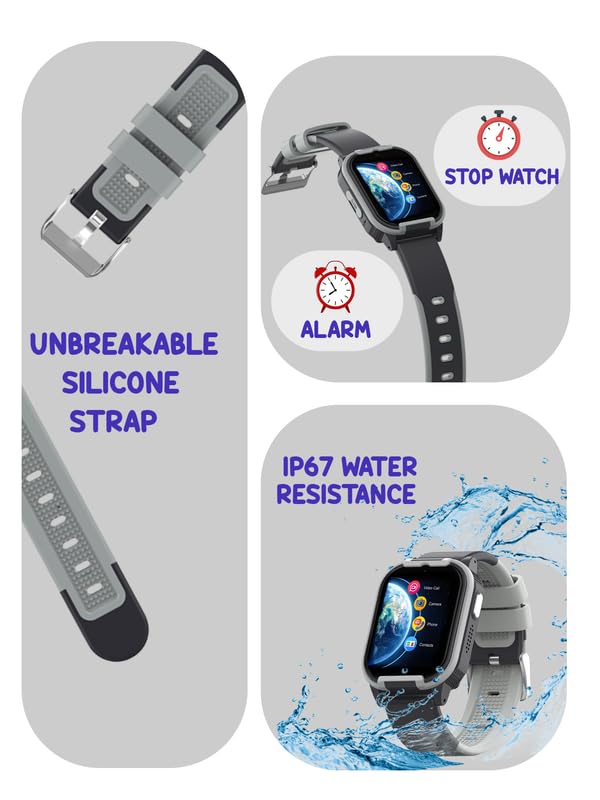SPIKY Gnome Kids Smartwatch | with HD 4G Video & Voice Calling | IP67 Waterproof, GPS - LBS Tracking - WiFi, Geo Fencing, SOS Button | Best Smartwatch for Kids Boys & Girls | Age 4 to 14 Years