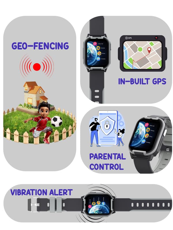SPIKY Gnome Kids Smartwatch | with HD 4G Video & Voice Calling | IP67 Waterproof, GPS - LBS Tracking - WiFi, Geo Fencing, SOS Button | Best Smartwatch for Kids Boys & Girls | Age 4 to 14 Years