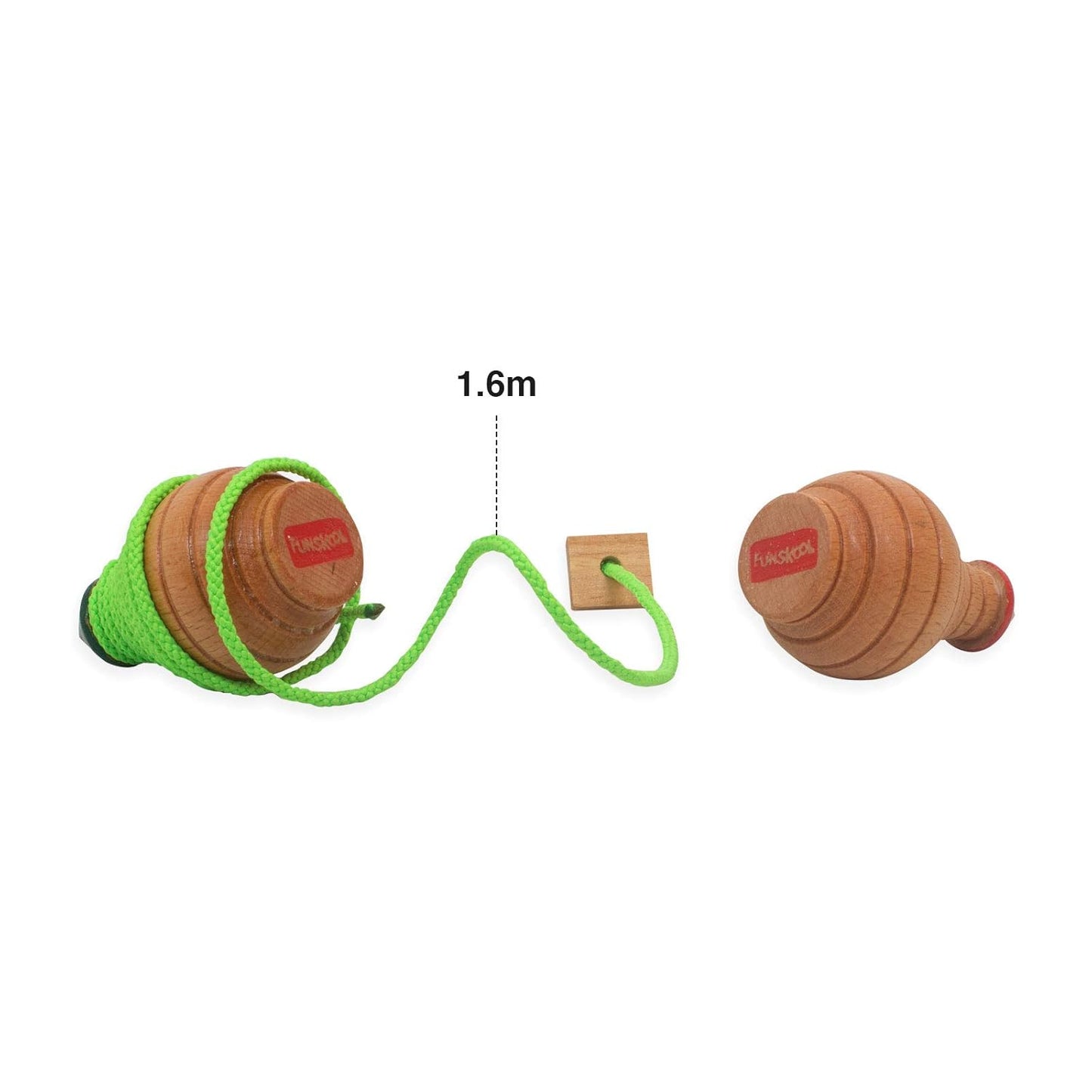 Funskool Games Spinning top | The Traditional Outdoor Games of India | 2 Traditional Wooden Spinning top | Outdoor and Indoor Toy | 1-2 Players | 6 & Above