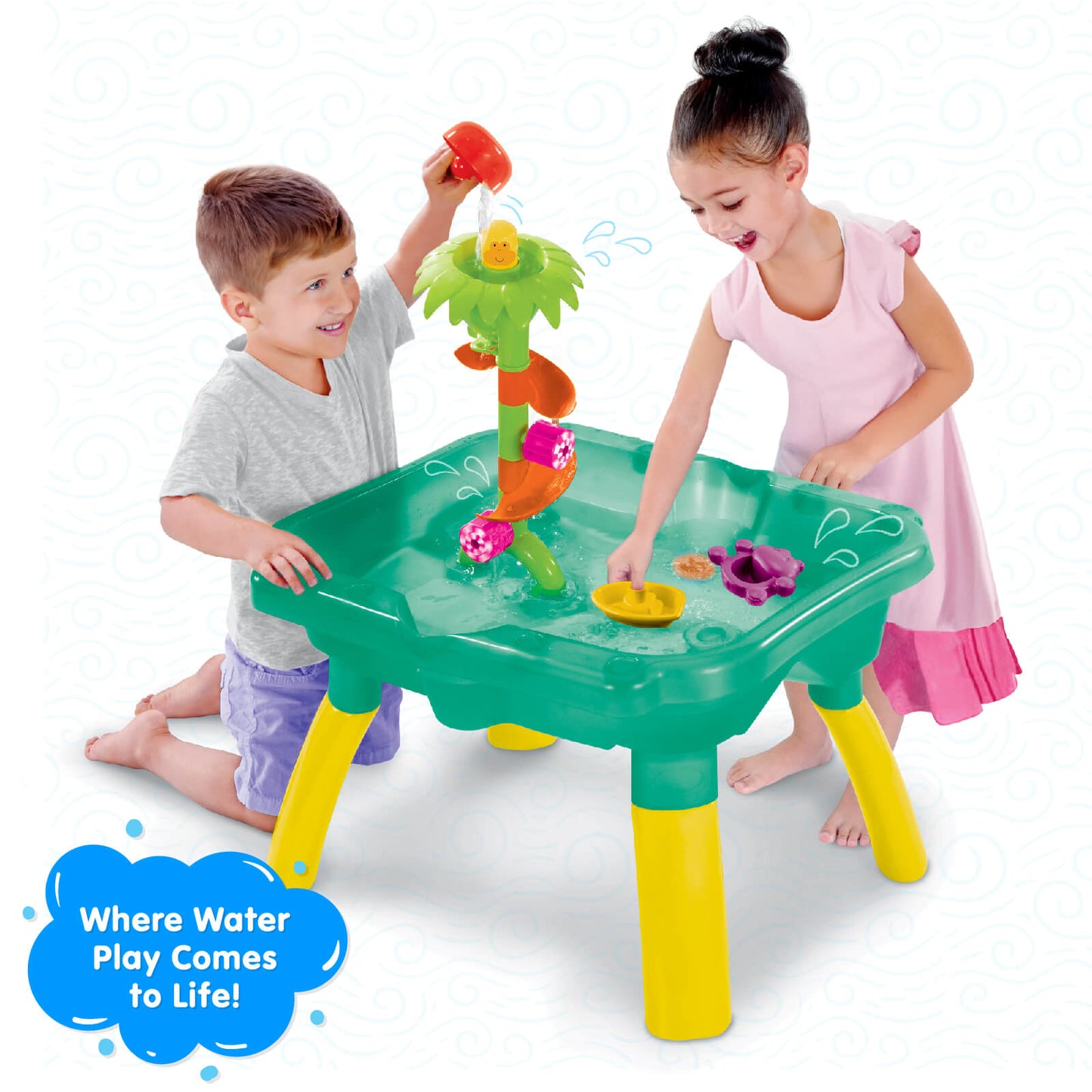 Funskool Kid Giggles Splash N Fun Water Play Table, 10 Accessories for Water Fun Play, Ideal for Pre-Schoolers, Multi-Colour.