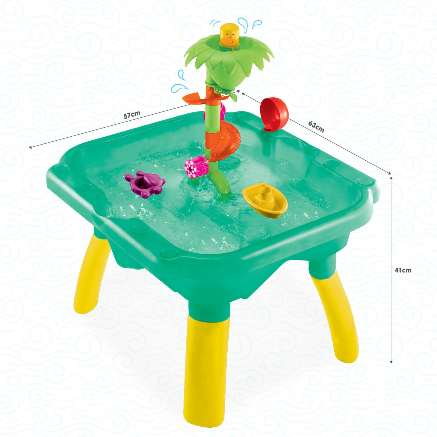 Funskool Kid Giggles Splash N Fun Water Play Table, 10 Accessories for Water Fun Play, Ideal for Pre-Schoolers, Multi-Colour.