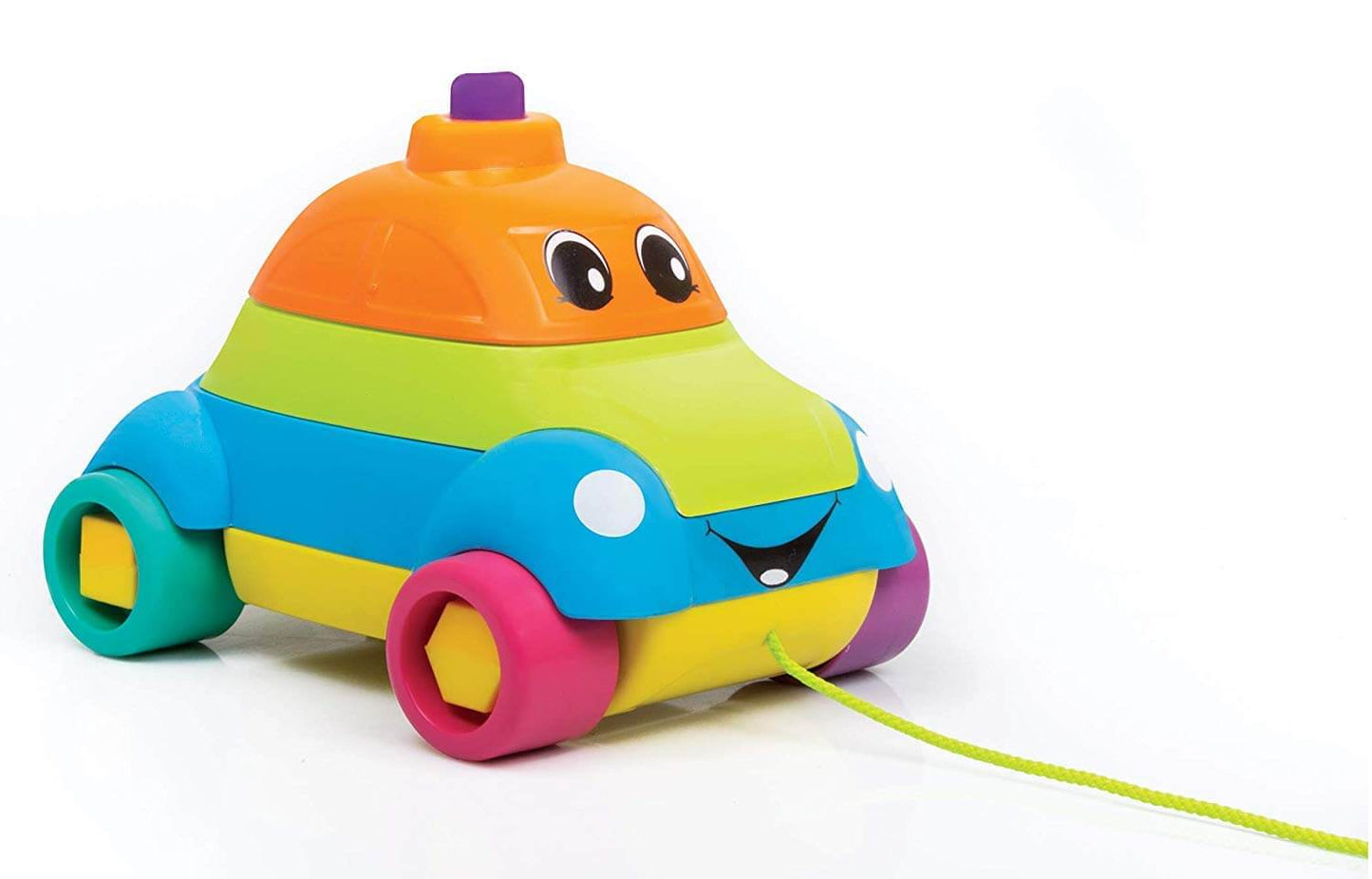 Giggles - Stack A Car, 2 in 1 Pull Along Toy, Walking, Shape Sorting, Pretend Play, 12 Months & Above, Infant and Preschool Toys, Multicolour