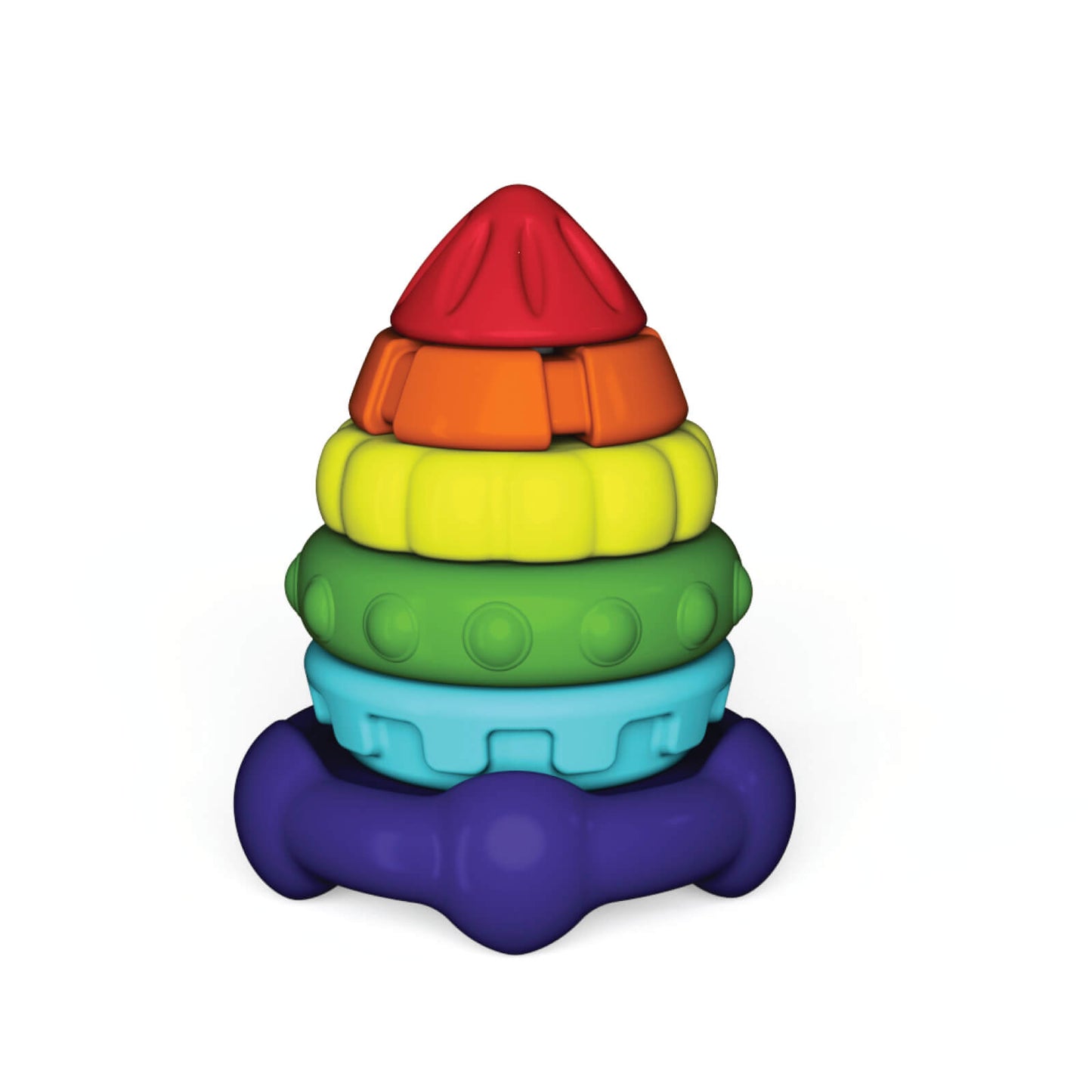 Giggles Funskool Stack A Rocket, Nesting & Stackable Textured Toy for Kids, Encourages Learning & Development, Fun Activity for Babies, Gift Set for Kid, Age 6+ Months