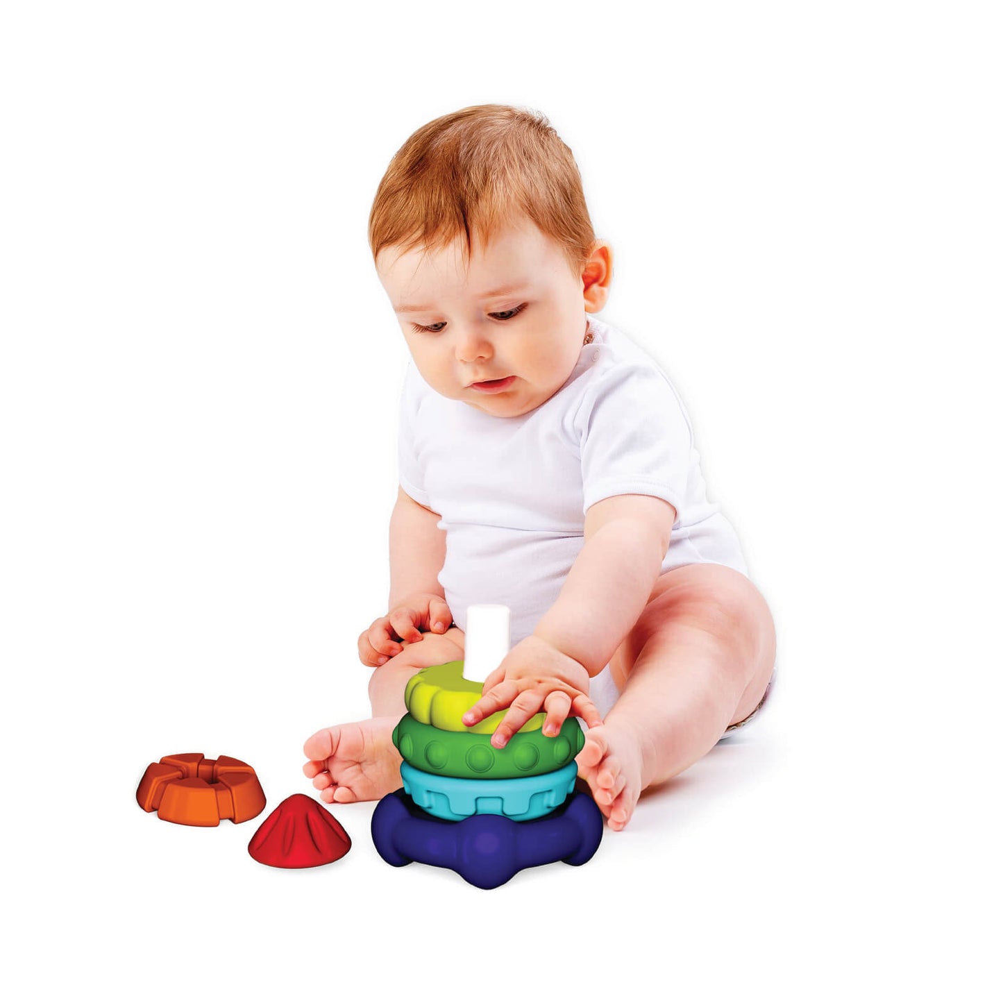 Giggles Funskool Stack A Rocket, Nesting & Stackable Textured Toy for Kids, Encourages Learning & Development, Fun Activity for Babies, Gift Set for Kid, Age 6+ Months