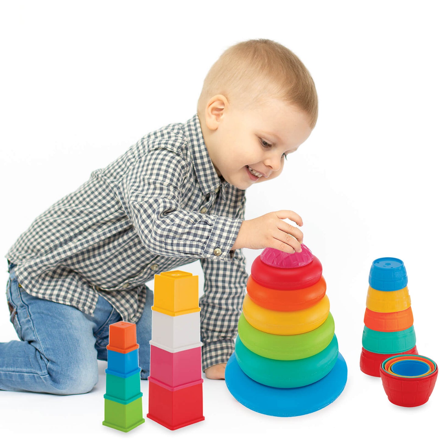 Giggles Funskool Stack N Nest, Nesting & Stackable Toy Blocks for Kids, Encourages Learning & Development, Fun Activity for Babies, Gift Set for Kid, Age 6+ Months